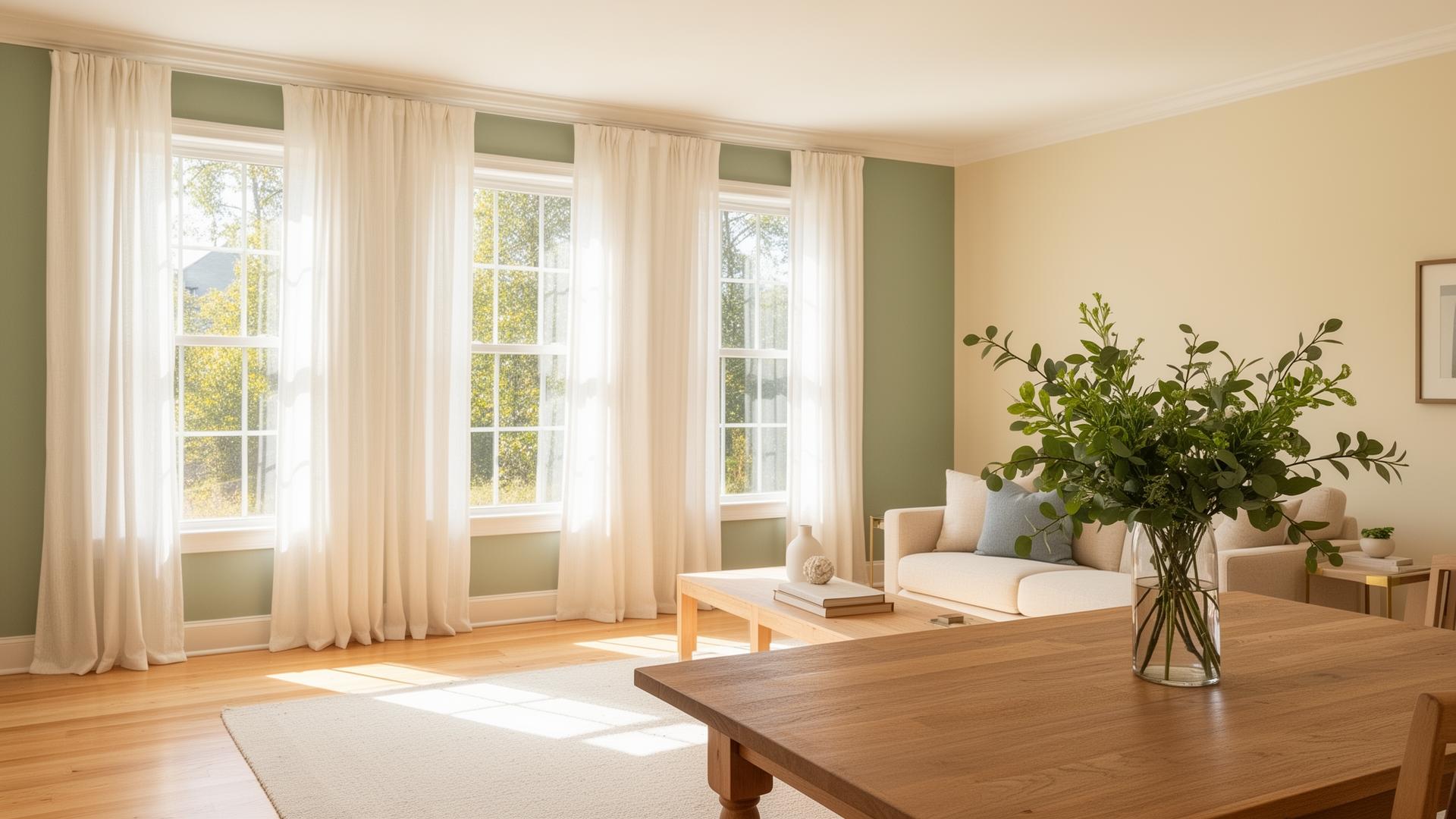A bright, freshly cleaned and painted living room